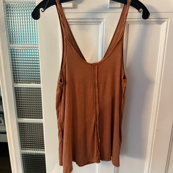 Free People Scarlet Tie Front Tank Top Sz XS Rust Color - Picture 3 of 9